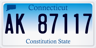 CT license plate AK87117