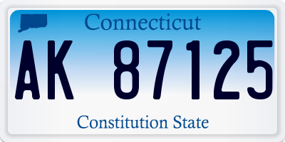 CT license plate AK87125