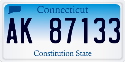 CT license plate AK87133