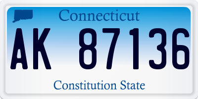 CT license plate AK87136