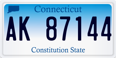 CT license plate AK87144