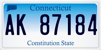 CT license plate AK87184