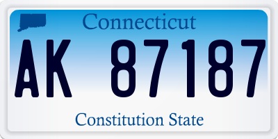 CT license plate AK87187