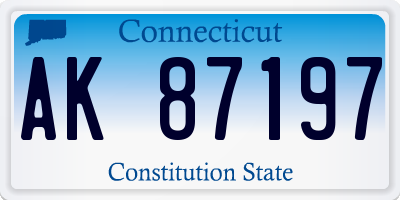 CT license plate AK87197
