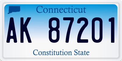 CT license plate AK87201