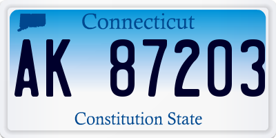 CT license plate AK87203