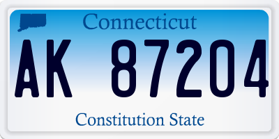 CT license plate AK87204