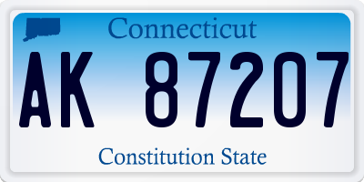 CT license plate AK87207