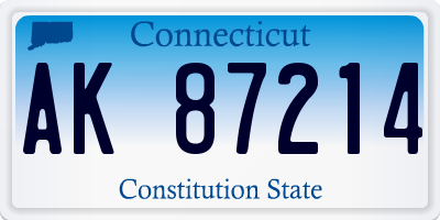 CT license plate AK87214