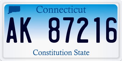 CT license plate AK87216