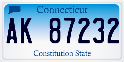 CT license plate AK87232