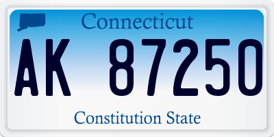 CT license plate AK87250