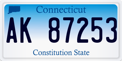 CT license plate AK87253