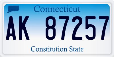 CT license plate AK87257