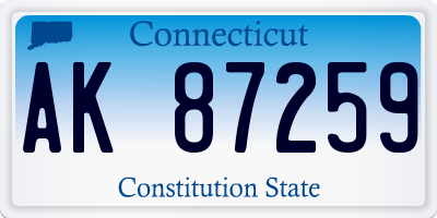 CT license plate AK87259