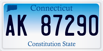 CT license plate AK87290