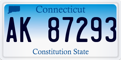 CT license plate AK87293