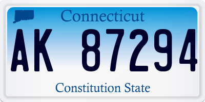 CT license plate AK87294