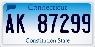 CT license plate AK87299