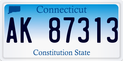 CT license plate AK87313