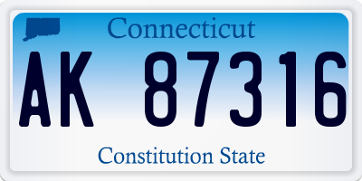 CT license plate AK87316