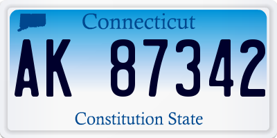 CT license plate AK87342