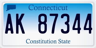 CT license plate AK87344