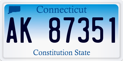 CT license plate AK87351