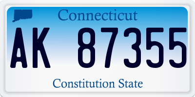 CT license plate AK87355