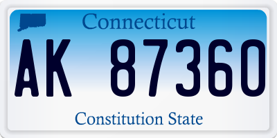 CT license plate AK87360