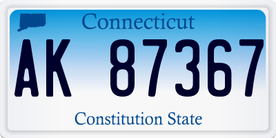 CT license plate AK87367