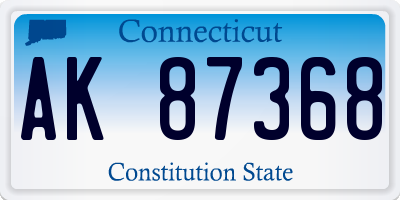 CT license plate AK87368