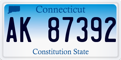 CT license plate AK87392