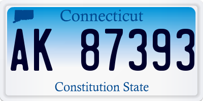 CT license plate AK87393