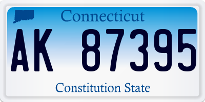 CT license plate AK87395
