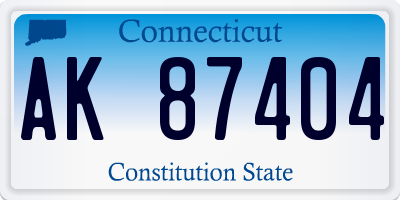 CT license plate AK87404