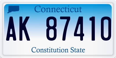 CT license plate AK87410