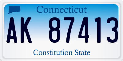 CT license plate AK87413