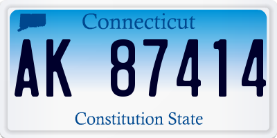 CT license plate AK87414