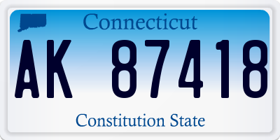 CT license plate AK87418