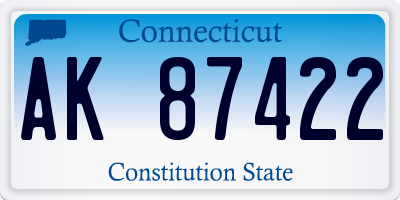 CT license plate AK87422