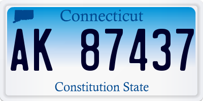 CT license plate AK87437