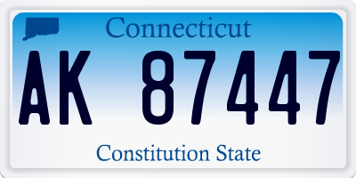 CT license plate AK87447
