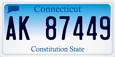 CT license plate AK87449