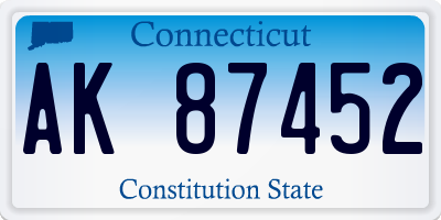 CT license plate AK87452