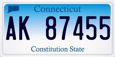 CT license plate AK87455