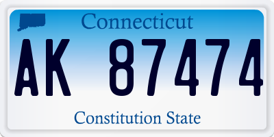 CT license plate AK87474