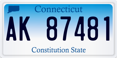 CT license plate AK87481