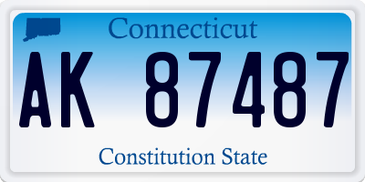 CT license plate AK87487