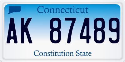 CT license plate AK87489